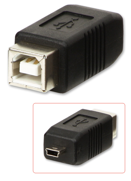 Adattatore USB Tipo B Femmina / Tipo Mini-B Maschio