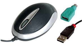 Mouse ottico USB & PS/2, Nero