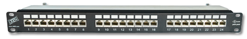 Patch Panel 24 Porte STP Cat6 - Nero