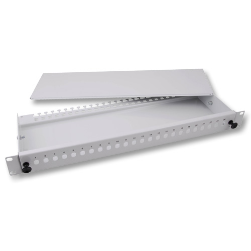 Box 19" per Fibra Ottica 1U, profondità regolabile, 24 x SC Simplex