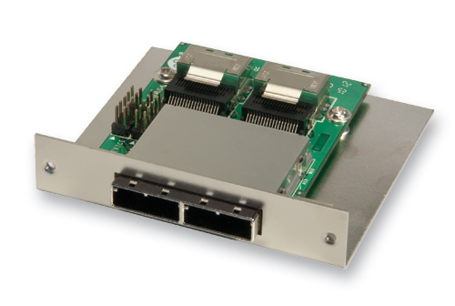 Adattatore MiniSAS da SFF8087 (interno) a SFF8088 (esterno), 2 porte