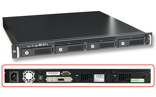 Storage System 19" SAS/SATA RAID 1U, 4 Alloggiamenti
