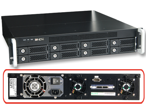 Storage System 19" SAS/SATA RAID 2U, 8 Alloggiamenti