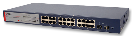 Switch Gigabit Ethernet 24 Porte SNMP + 2 Slot Mini-GBIC