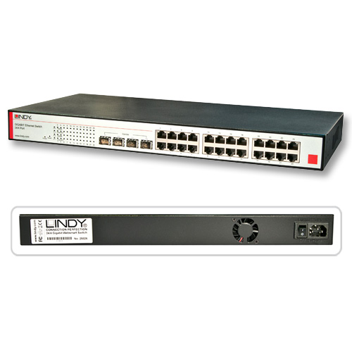 Switch Gigabit Ethernet 24/4 Porte SNMP + 4 Slot Mini-GBIC