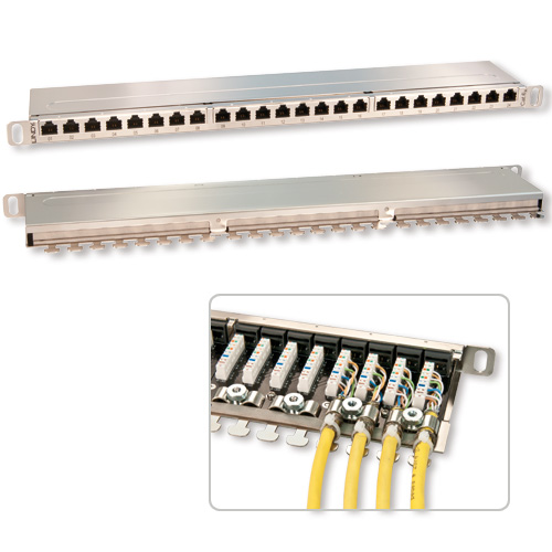 Patch Panel 24 Porte STP Cat6A 10G - 1/2U