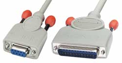 25 poli sub-D M a 9 poli sub-D F, 0.30m - PC a Modem/Fax