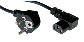 Cavo alimentazione IEC/Schuko ad angolo, 2m