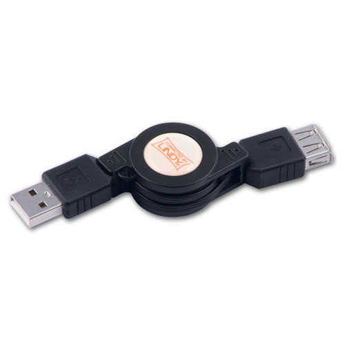 Prolunga USB 2.0 Tipo A M/F Riavvolgibile, 0,8m