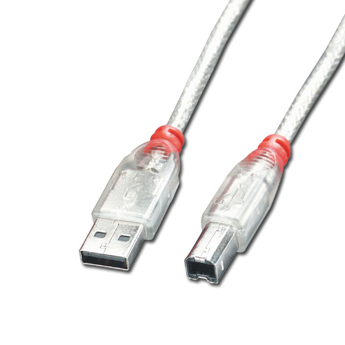 Cavo USB 2.0 Tipo A/B M/M 0,2m - Trasparente