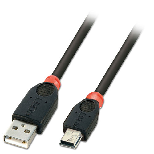 Cavo USB 2.0 Tipo A/mini-B, 0,5m - Nero