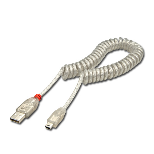 Cavo USB 2.0 spiralato Tipo A/Mini-B