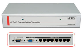 Extender & Splitter AV Cat.5/6, 8 porte - Trasmettitore