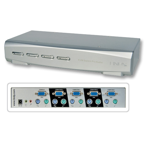 KVM Switch PRO VGA, PS/2 & Audio 4 porte