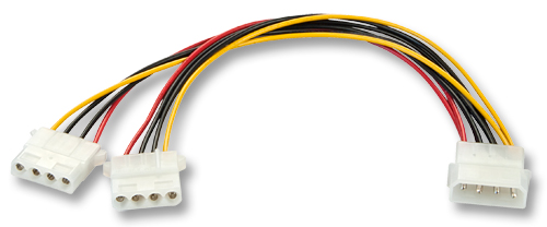 Alimentazione per HDD - 1x5.25"M / 2x5.25"F, 0.25m