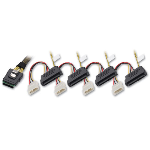 Cavo interno SATA Multilane & SAS SFF-8087 a 4 x SFF-8482 + alimentazione, 1m