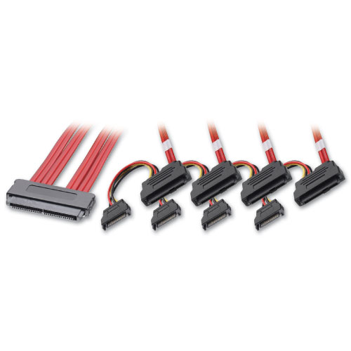 Cavo interno SATA Multilane & SAS SFF-8484 a 4 x SFF-8482 + alimentazione, 0,5m