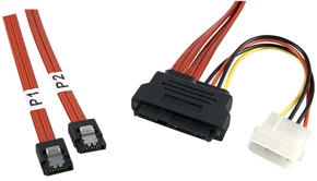 Cavo interno SATA Multilane & SAS SFF-8482 + alimentazione 5,25" a 2 x SATA,1m