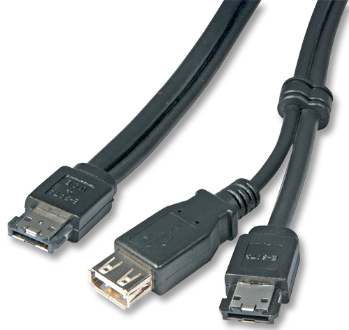 Cavo-Splitter Esterno Power-over-eSATA & USB TipoA, 2m