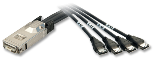 Cavo Esterno 4 x eSATA / Multilane SAS SFF-8470 a click, 1m