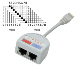 Adattatore RJ-45 a "Y" UTP - 2 Telefoni in parallelo