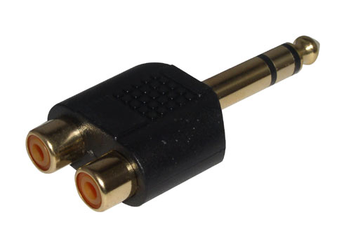 Adattatore Audio 2 x RCA a 6,3mm M