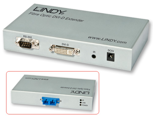 Extender DVI-D su fibra ottica, 300m