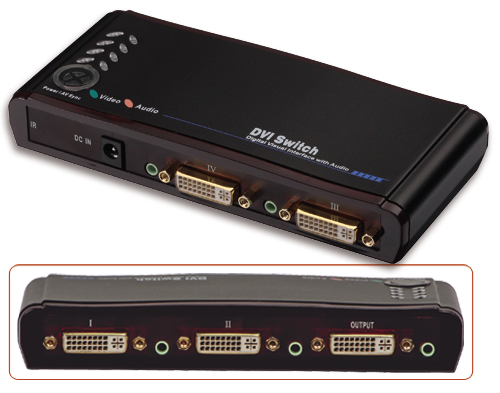 Switch HDTV DVI & Audio Remote, 4 Porte