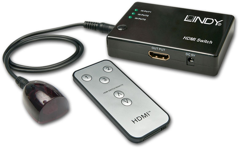 Compact Switch HDMI Remote 3:1 Full HD 1080p 3D