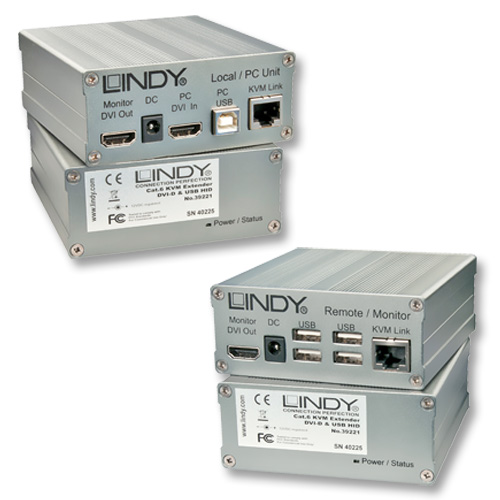 Extender KVM Cat.6 USB e DVI-D, 130m