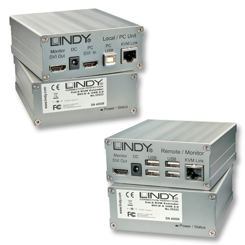 Extender KVM Cat.6 USB 2.0 e DVI-D, 130m