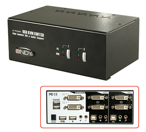 KVM Switch Pro Dual Head DVI-I Dual Link USB 2.0 & Audio, 2 Porte