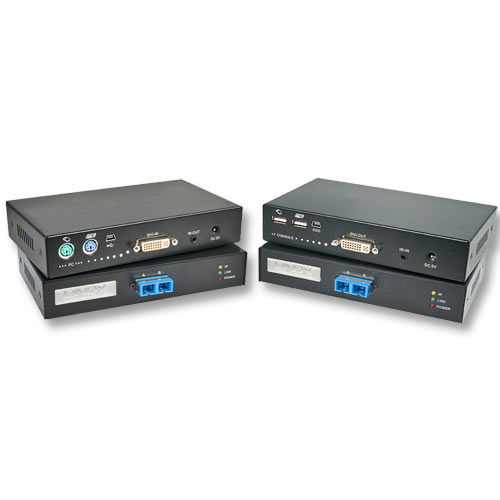 Extender KVM USB e DVI-D su fibra ottica, 1000m