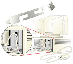 Staffa antifurto per mouse, monitor, tastiera (su slot)