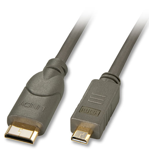 Cavo Mini HDMI / Micro HDMI High Speed con Ethernet, 1,5m