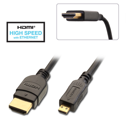 Cavo HDMI / Micro HDMI High Speed con Ethernet Slim, 1m