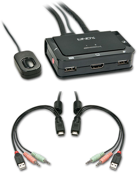 KVM Switch Compact HDMI 2 porte per PC, Mac, PlayStation 3 e Xbox 360