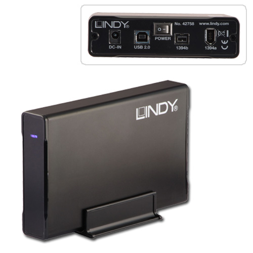 Astuccio esterno SATA da 3,5" USB 2.0, FireWire 400 e 800