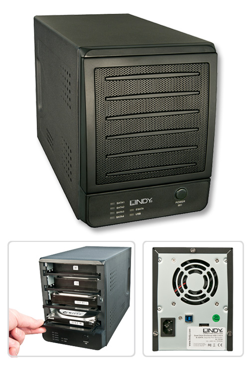 Quad Drive USB3.0/eSATA per HDD SATA da 3,5"
