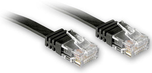 Cavo di Rete Flat UTP Cat6 0,3m Nero