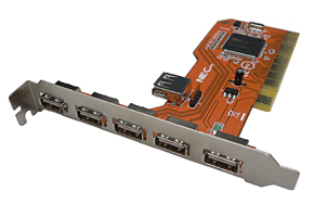 Scheda PCI USB 2.0, 5+1 porte
