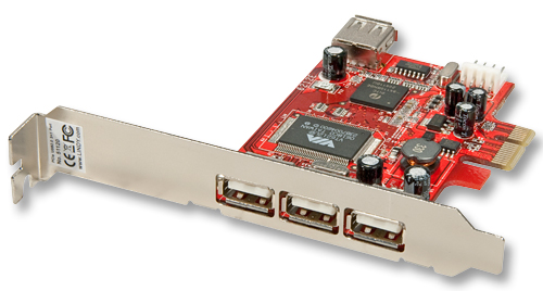 Scheda PCIe USB 2.0, 3+1 Porte