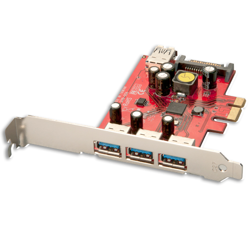 Scheda PCIe USB 3.0, 3+1 Porte