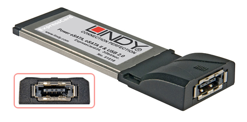 ExpressCard Power eSATA II + USB 2.0, 1 porta