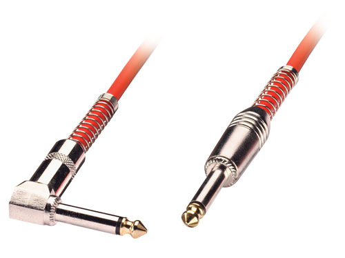 Cavo audio 6,3mm mono con un connettore ad angolo, 1m rosso