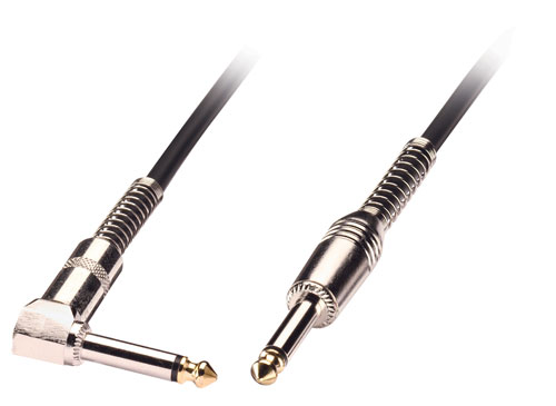 Cavo audio 6,3mm mono con un connettore ad angolo, 10m nero