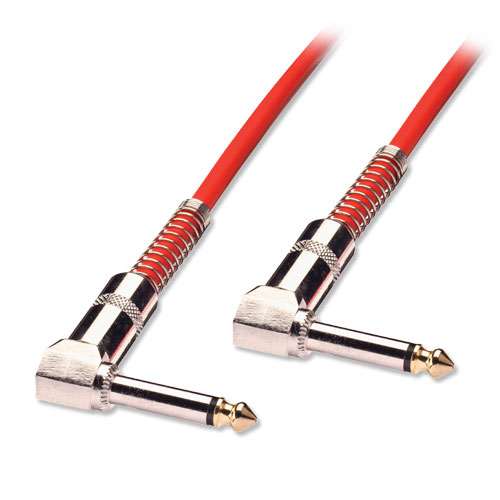 Cavo audio 6,3mm mono con connettori ad angolo, 3m rosso