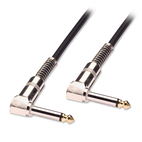 Cavo audio 6,3mm mono con connettori ad angolo, 3m nero