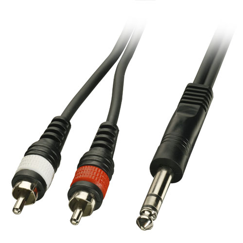 Cavo adattatore 6,3mm/2 x RCA, 2m