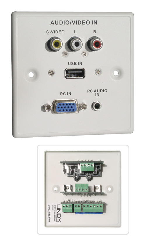 Presa a muro AV - VGA, RCA, Audio e USB